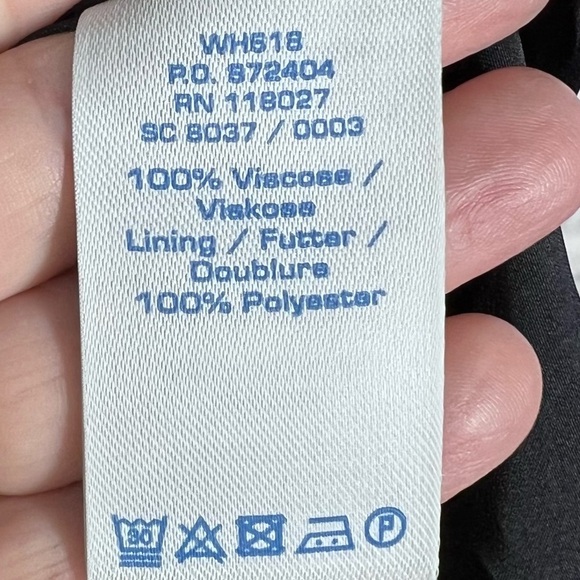 BODEN Black & White Floral Midi Dress with ribbon belt Size 2 - Picture 12 of 12